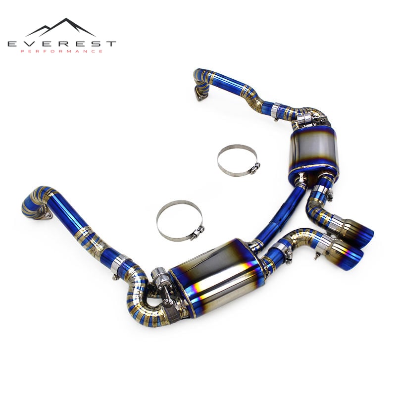 Racing Titanium Catback Exhaust Pipes System for Porsche Cayman 981 GTS 3.8L 2013-2015 Valve Muffler Exhaust Pipes