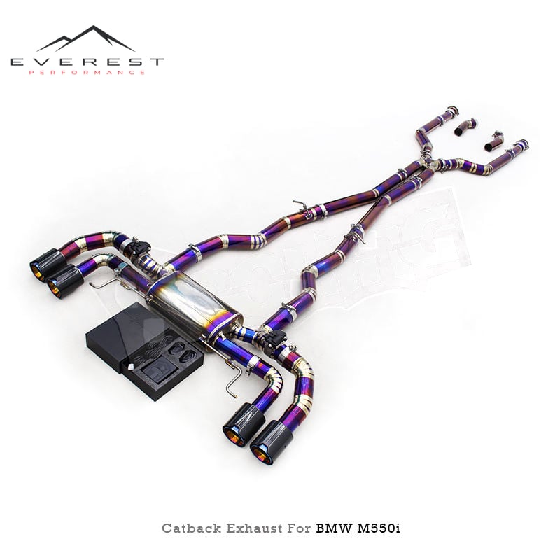 Racing Titanium 3inch Valve Exhaust Catback for BMW M550/M550i G30/N63 4.4TT 2015-2022 Exhaust Pipe Muffler Exhaust System
