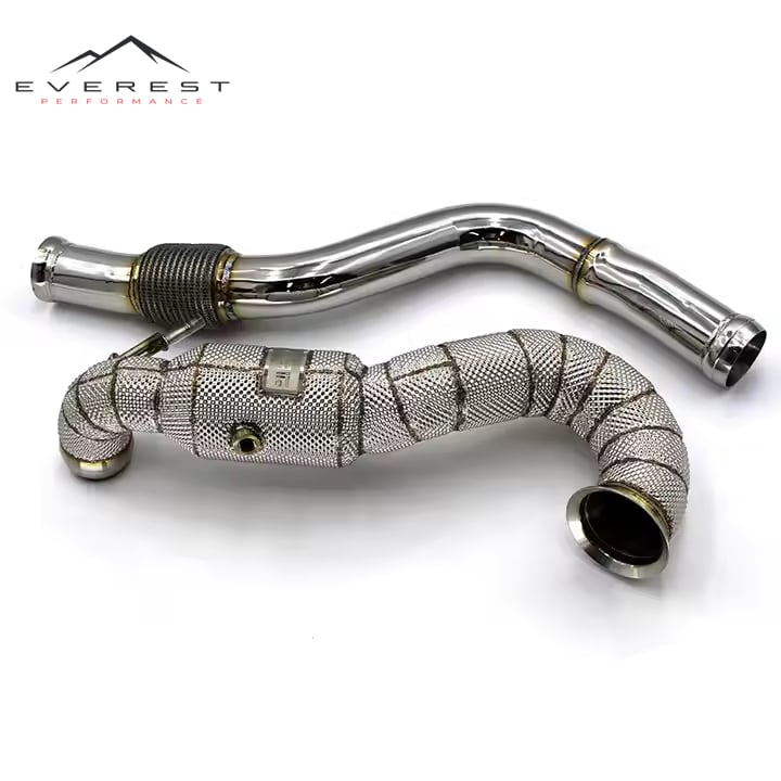 High Performance Exhaust Downpipe Car Exhaust System for Benz CLA45 2.0T 2014+ 304 Stainless Steel Exhaust Pipes