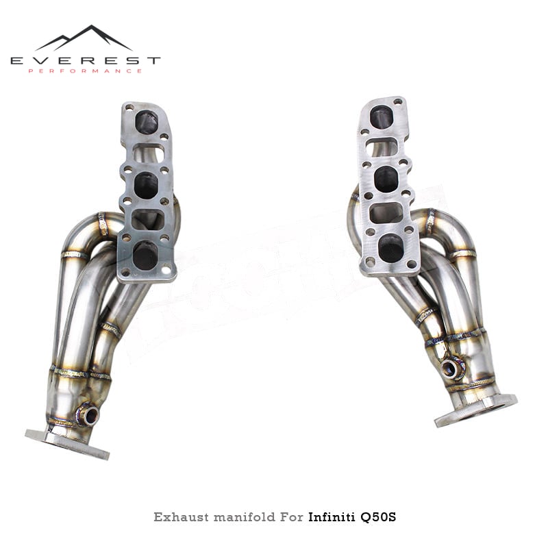 Racing High Performance Exhaust Pipes for Infiniti Q50S/Q60S 3.7L 2014-2018 SUS304 Exhaust Manifold Header 3 to 1 Manifold