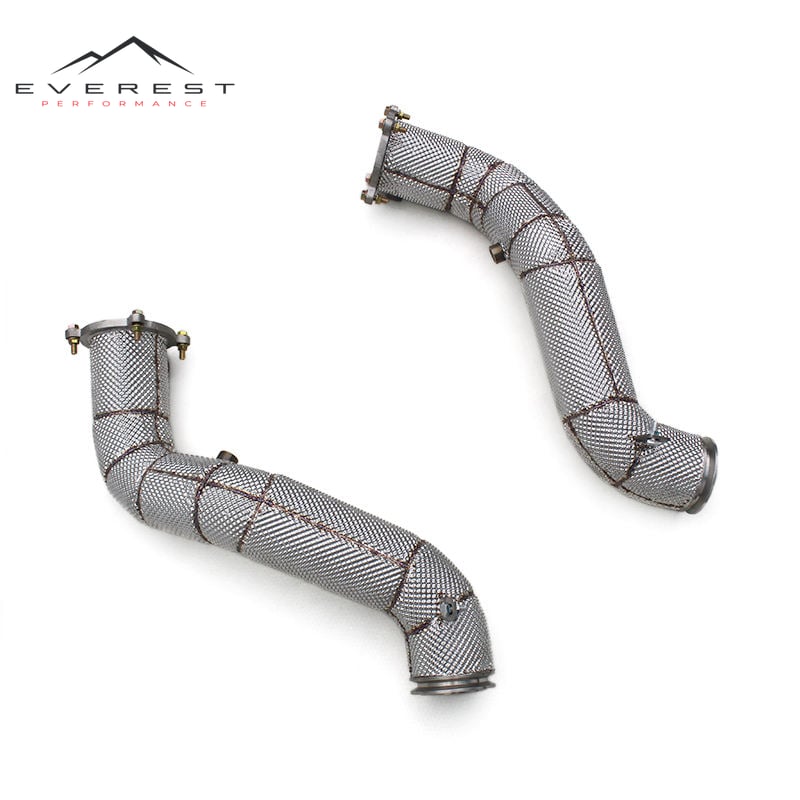 Straight-through Downpipe for Mclaren 765LT/750S 4.0T 2020-2025 Heat Shield Stainless Steel Exhaust Pipe Free Flow Header