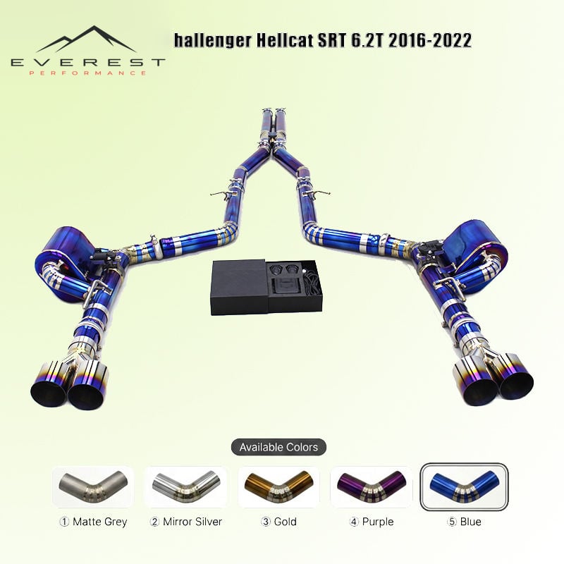 Titanium Exhaust Pipe System for Dodge Challenger Hellcat SRT 6.2T 2016-2022 Valveed Catback Muffler Exhaust