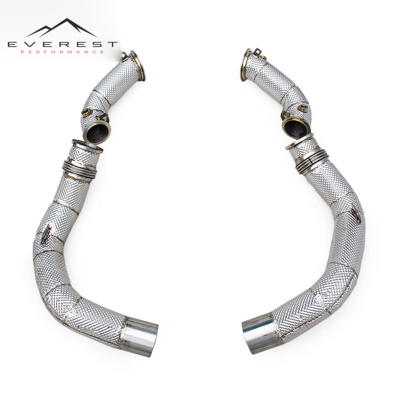 Street Downpipe for BMW X5M/X6M F95/F96 4.4TT 2020+ Heat Shield Exhaust Pipe Free Flow Header Exhaust System