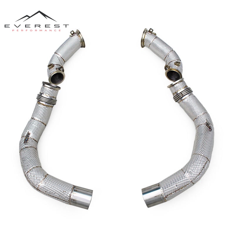 Street Downpipe for BMW X5M/X6M F95/F96 4.4TT 2020+ Heat Shield Exhaust Pipe Free Flow Header Exhaust System