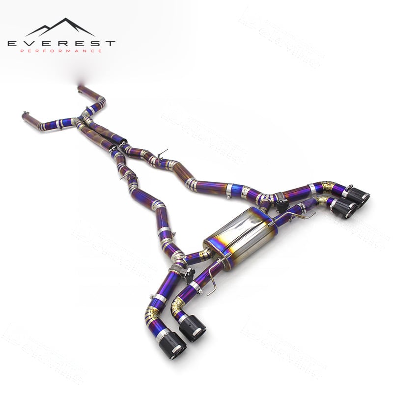 Titanium Catback for BMW X5M/X6M 4.4TT 2015-2023 Valve Muffler Exhaust Pipes With Remote Control
