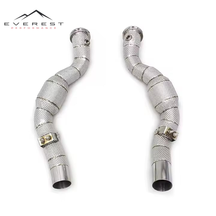 High Flow Downpipe for Maserati Ghibli 3.0T 2020-2023 Stainless Steel Exhaust Pipe Heat Shield Catalyst Pipe