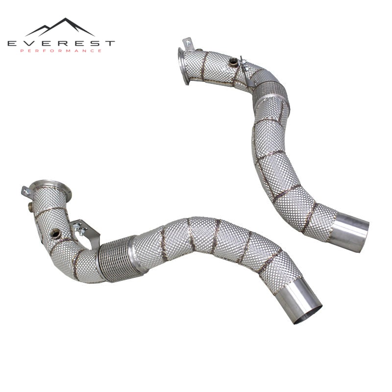 Free Flow Exhaust Downpipe for BMW M550/M550i G30/N63 4.4T 2019-2025 Heat Shield Stainless Steel Exhaust Pipe Car Exhaust