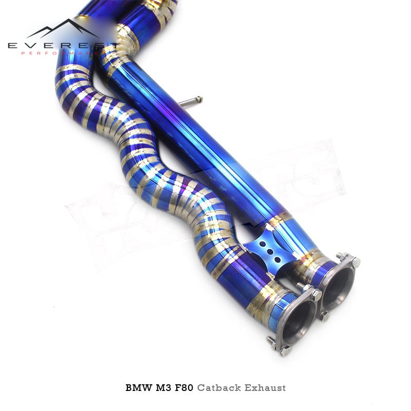 Titanium Exhaust Pipe System for BMW M3/M4 F80/F82 3.0T 2015-2019 Equal-length Tube Three Drum Electronic Valve Catback