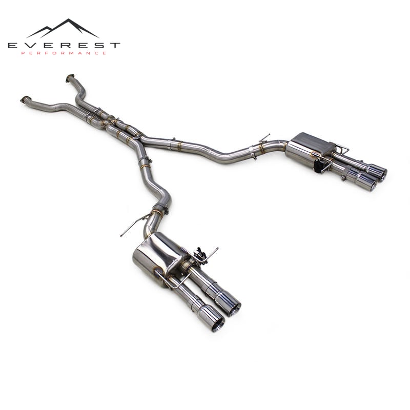 Exhaust Pipes for BMW M5 E60 5.0L 2003-2010 Stainless Steel Catback Muffler Valvetronic Chrome Silver Tips