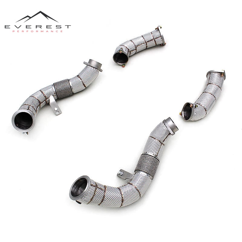 SS304 Exhaust Downpipe for BMW M5/M6 F90 LCI 4.4TT 2018-2024 High Quality Free Flow Downpipe With Heat Shield