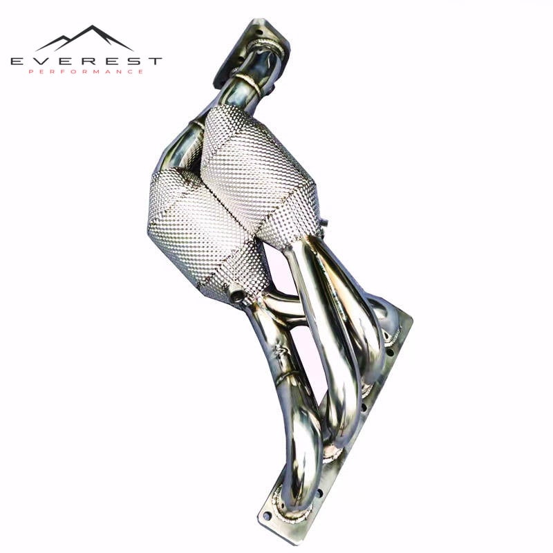 Polished Manifold Heat Shield Downpipe for BMW 318/320/325 E90/E92/E93 2.0L 2005-2012 Car Turbo Sound Exhaust