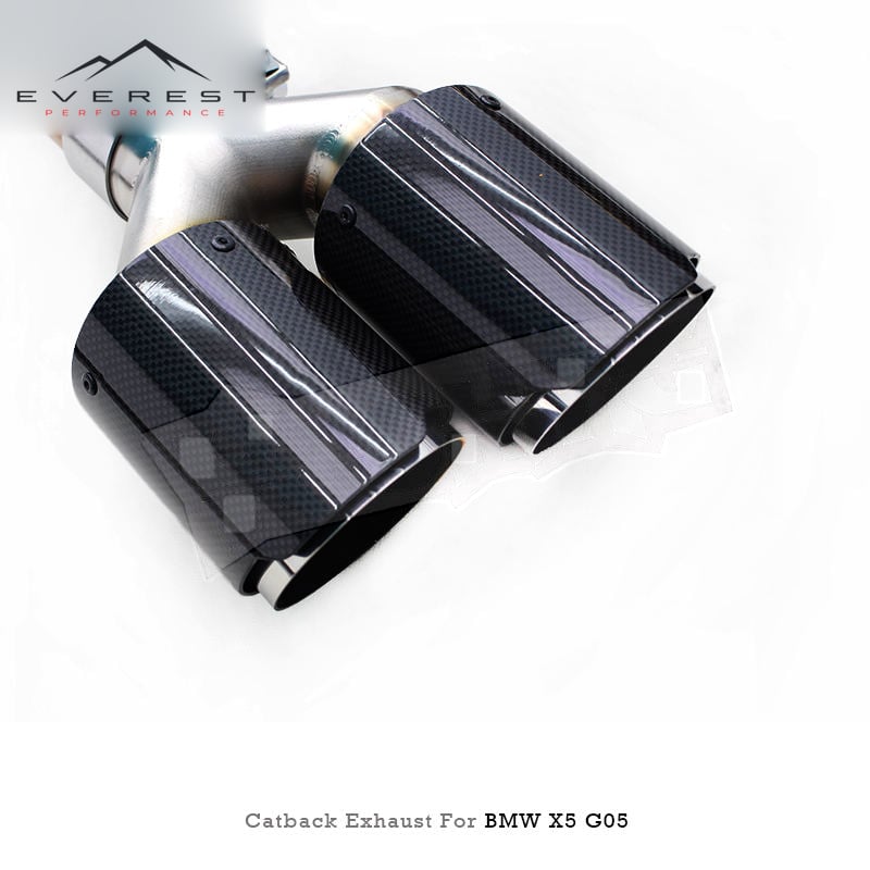 Racing Titanium 1.2mm Mirror Polished Catback Exhaust System for X5/X6 B58 3.0T G05/G06 2019-2023 Vacuum Valved
