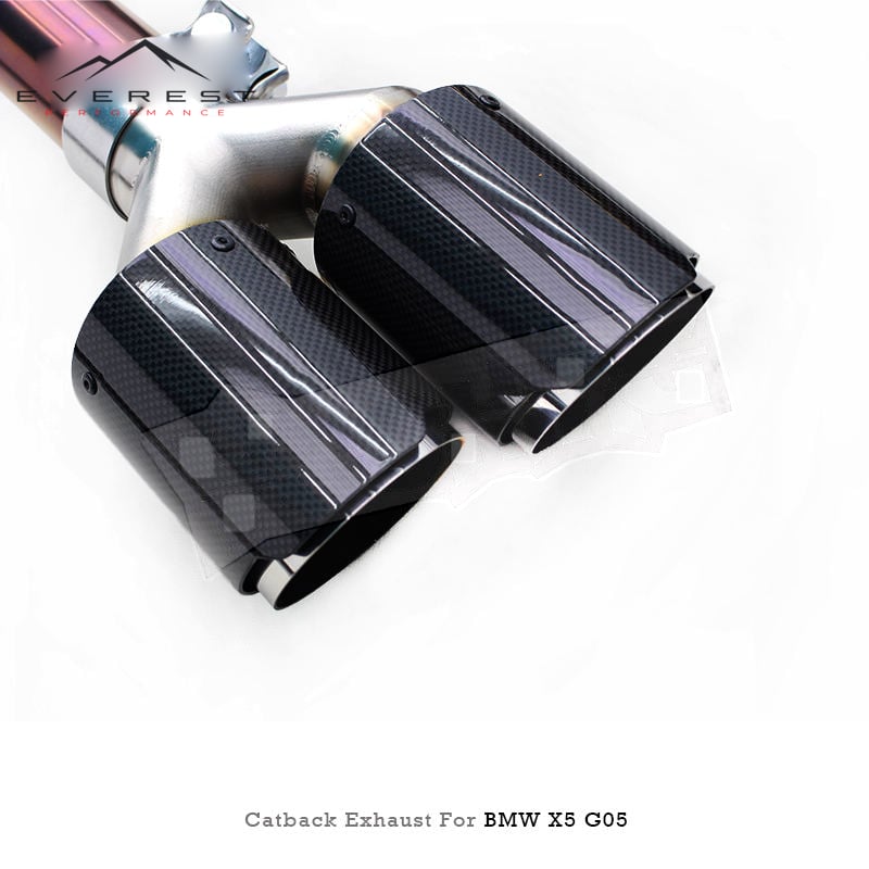 Racing Titanium 1.2mm Mirror Polished Catback Exhaust System for X5/X6 B58 3.0T G05/G06 2019-2023 Vacuum Valved