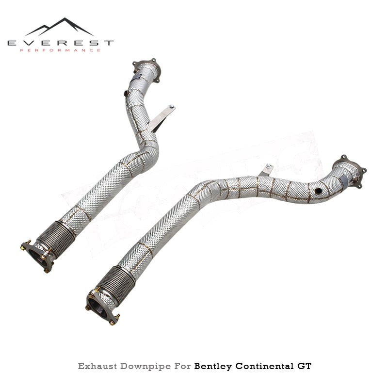 Direct-fit Exhaust Downpipe for Bentley Continental GT W12 6.0T 2004-2013 Heat Shield Free Flow Exhaust Test Pipe