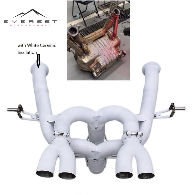 Custom Catback Exhaust with White Ceramic Insulation for Lamborghini Revuelto 6.5L V12 2023-2025 Exhaust Pipe System