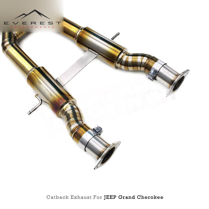 Racing Titanium Catback Exhaust Pipes for JEEP Grand Cherokee 6.4L 2011-2020 With Resonator Midpipe Valved Muffler Exhaust