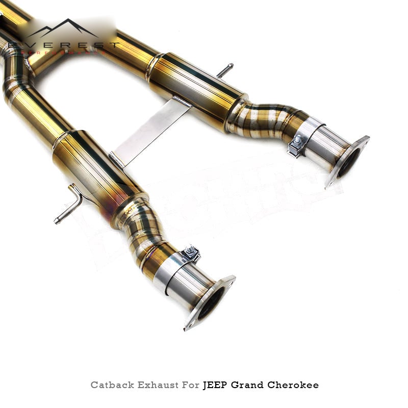 Racing Titanium Catback Exhaust Pipes for JEEP Grand Cherokee 6.4L 2011-2020 With Resonator Midpipe Valved Muffler Exhaust