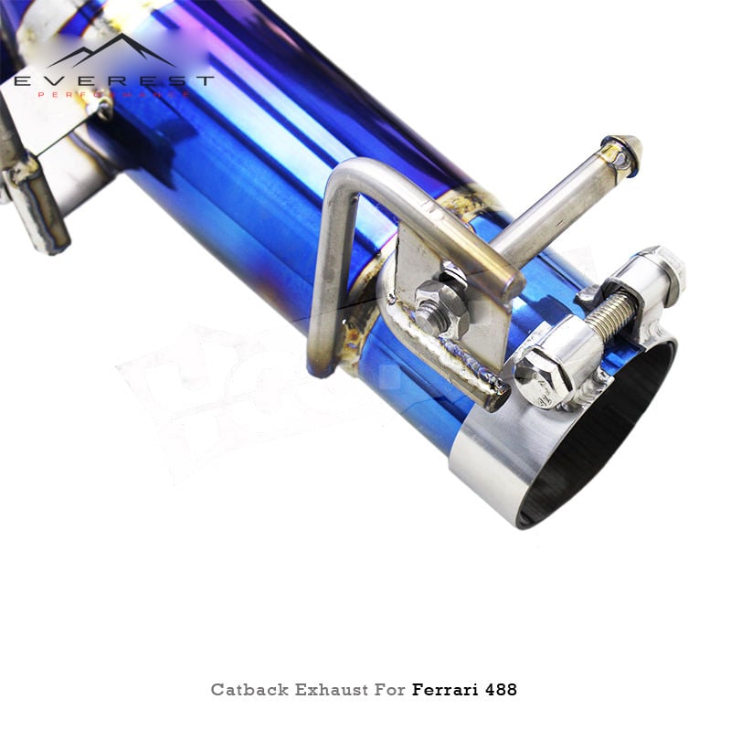 Titanium Exhaust Pipe System for Ferrari 488 GTB Spider V8 3.9T 2015-2019 Mirror Polished High Flow Performance