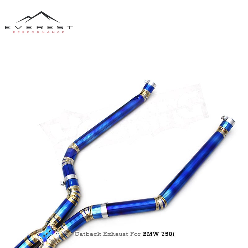 Racing Titanium Valvetronic Catback Exhaust Pipes for BMW 750/750i 4.4T 2016-2019 X-pipe Valved Muffler Exhaust Pipes System