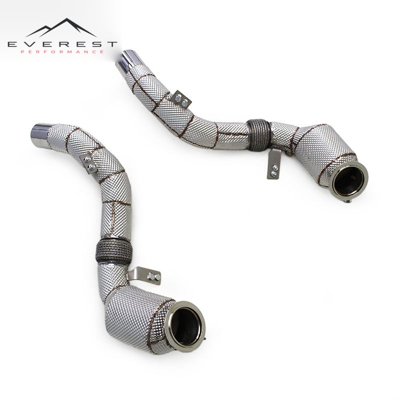 Exhaust Pipe System Downpipe with Catalyst for BMW M550/M550i G30/N63 4.4TT 2017-2022 Stainless Steel Free Flow Pipe Muffler