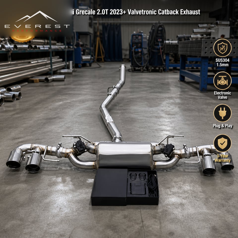 SUS304 Performance Car Valvetronic Catback Exhaust Pipes for Maserati Grecale 2.0T 2023+ with Valved Muffler Control