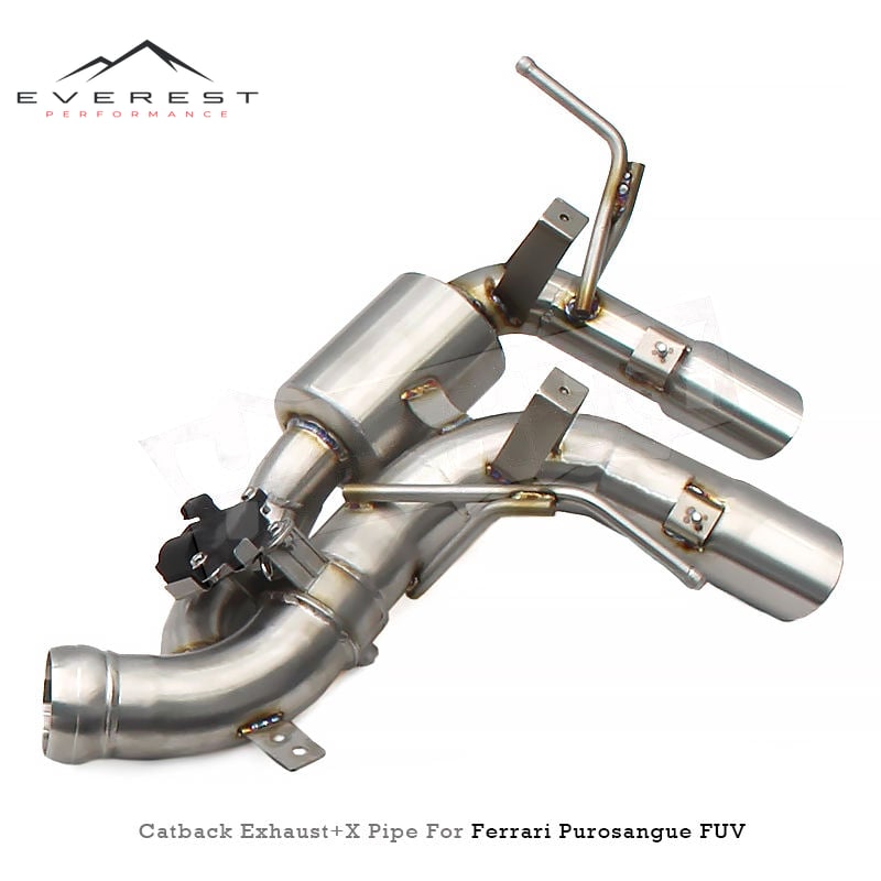 Catback Exhaust Pipe System for Ferrari Purosangue FUV V12 6.5L 2022+ SUS304 X Midpipe Rear Section Valved Muffler