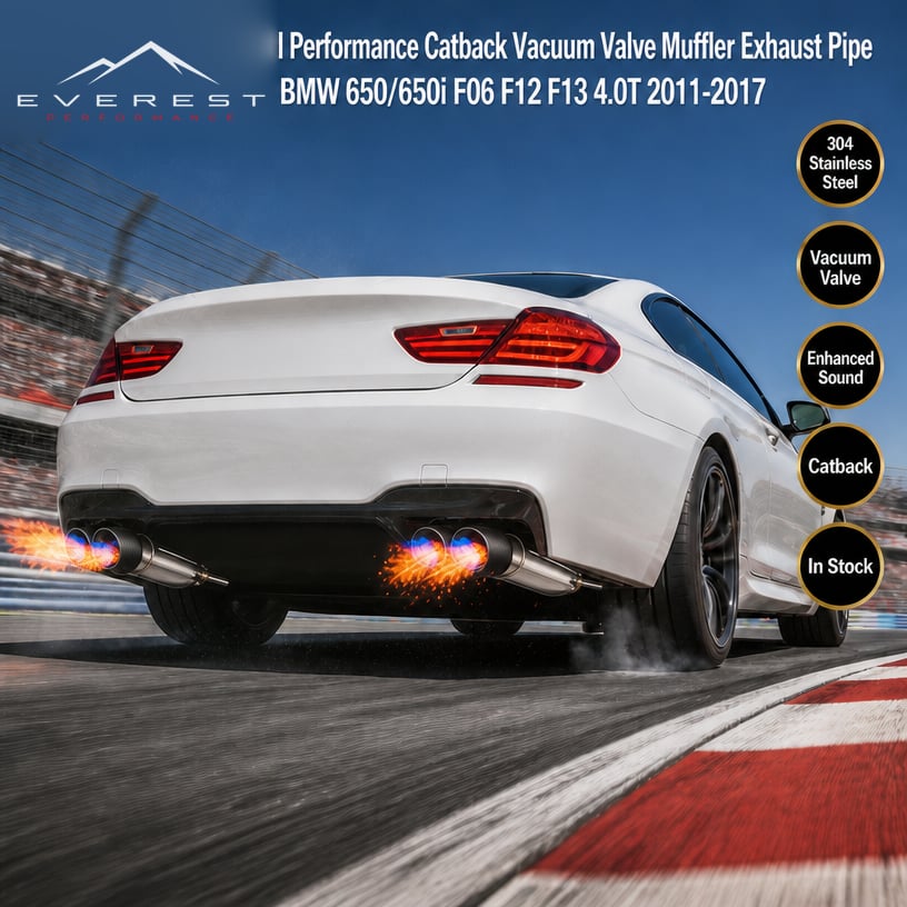 Stainless Steel Performance Catback Vacuum Valve Muffler Exhaust Pipe for BMW 650/650i F06 F12 F13 4.0T 2011-2017
