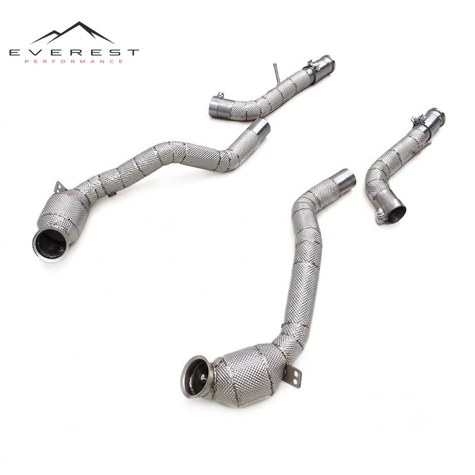 Racing SS304 Exhaust Downpipe for Mercedes-Benz G63 AMG W464 4.0T 2019-2023 High Flow Front Tube 100/200/300 Cell With Catalytic