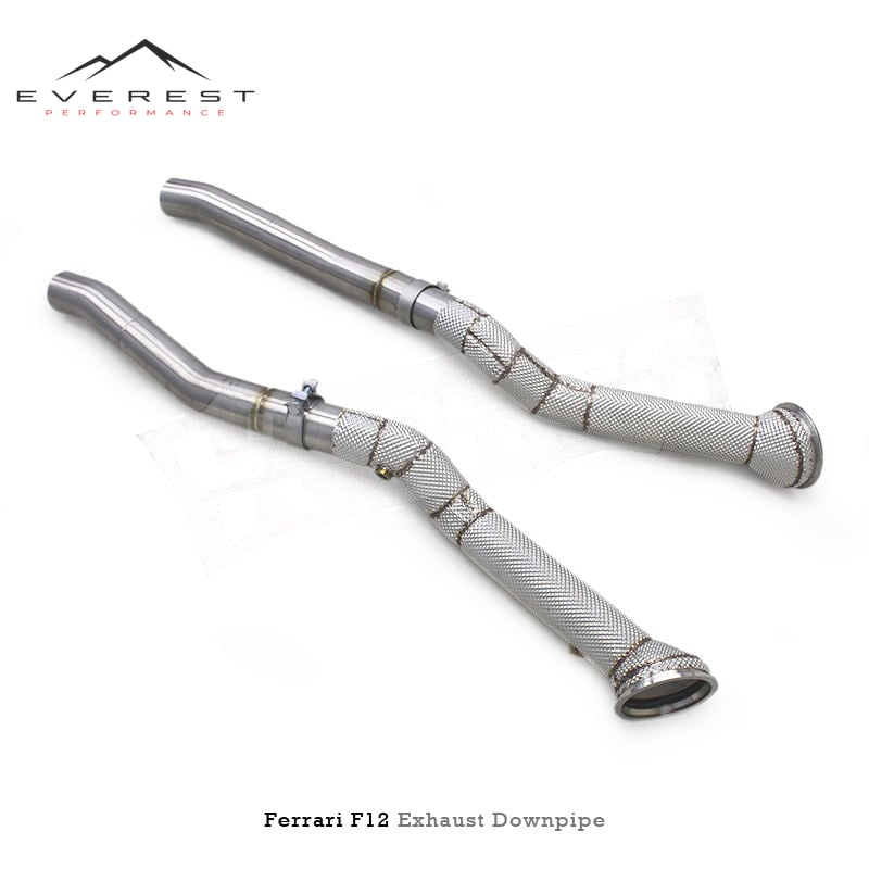 SS304 Exhaust Downpipe for Ferrari F12 Berlinetta 6.3 2012-2016 With Heat Shield Free Flow Downpipe