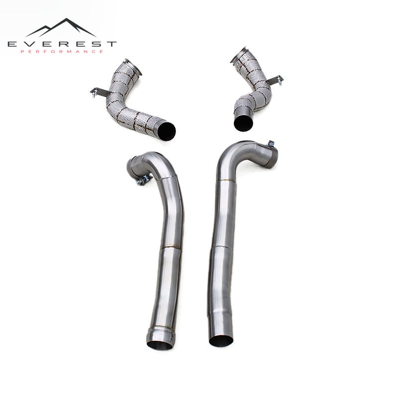 SS304 Exhaust Downpipe for Mercedes-Benz AMG GT/GTS 4.0T 2014-2023 Heat Insulation Cover Free Flow Downpipe Auto Spare Parts