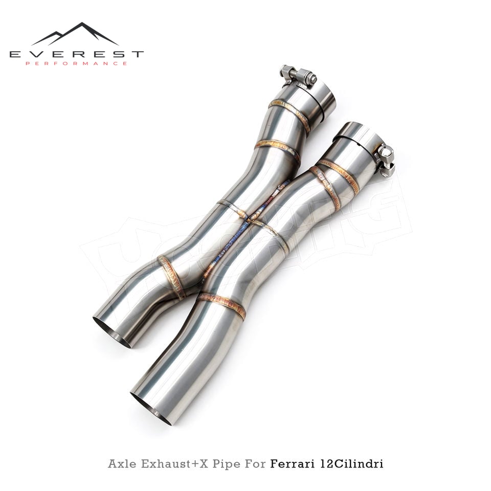 SS304 Performance X-Pipe Exhaust Pipe for Ferrari 12Cilindri F140 HD V12 6.5L 2024+ Vacuum Valve Axleback System
