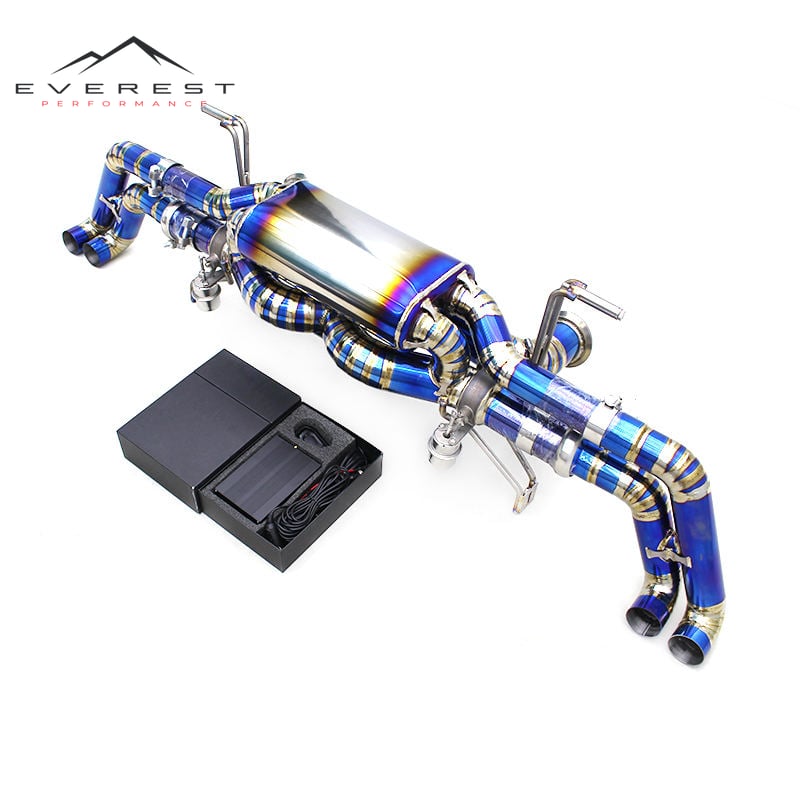 Titanium Exhaust Pipe System for Audi R8 V10 5.2L 2010-2013 Lightweight Rear Muffler Section With Vacuum Valve
