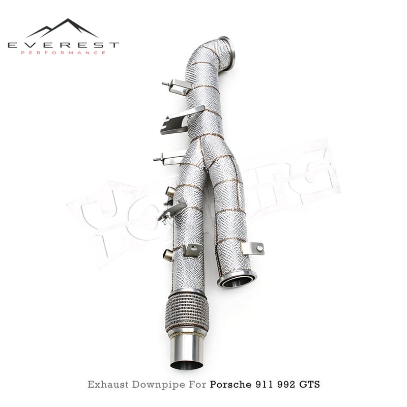 SS304 Straight Header with Heatshield Exhaust Downpipe for Porsche 911 Carrera 992 GTS 3.6T 2025 Turbo Test System