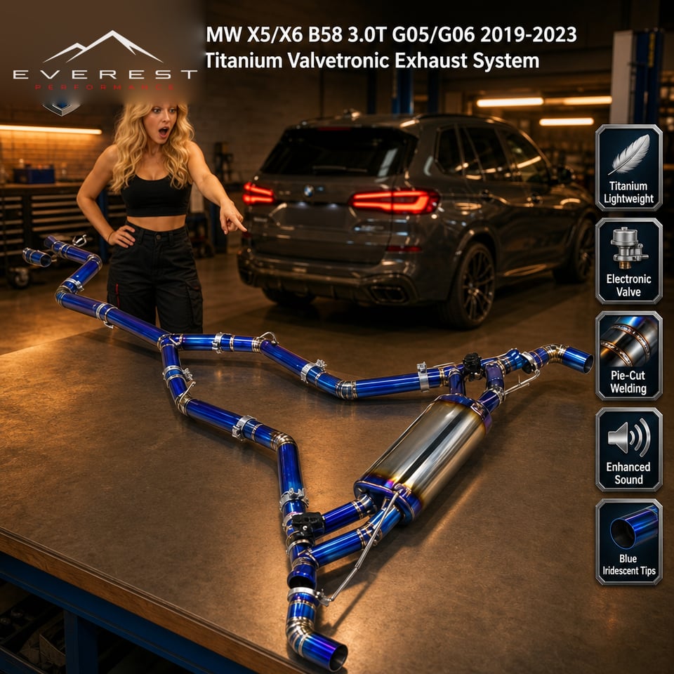 Titanium Lightweight Valvetronic Exhaust Pipe System for BMW X5/X6 B58 3.0T G05/G06 2019-2023 with Electronic Valve