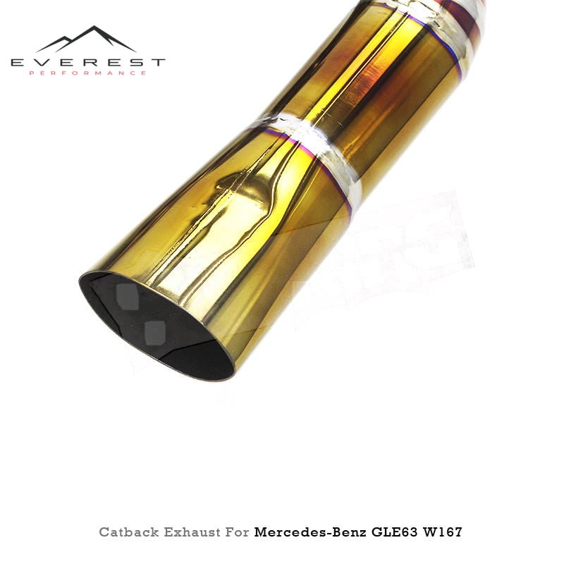 Racing Titanium Catback Exhaust Pipes System for Mercedes-Benz GLE63 AMG W167 4.0L 2020-2023 Valved Muffler Exhaust Pipes