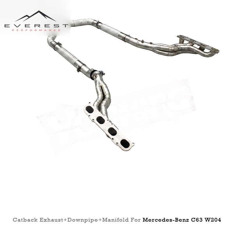 SS304L Exhaust Pipe System for Mercedes-Benz C63 AMG W204 2011-2015 Racing Downpipe Manifold Valvetronic Catback Exhaust