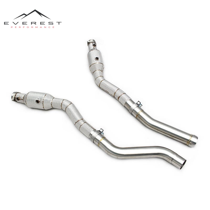 Stainless Steel Exhaust Pipes for Mercedes-Benz GLS63 AMG W166 5.5T 2015-2019 High Flow Downpipe