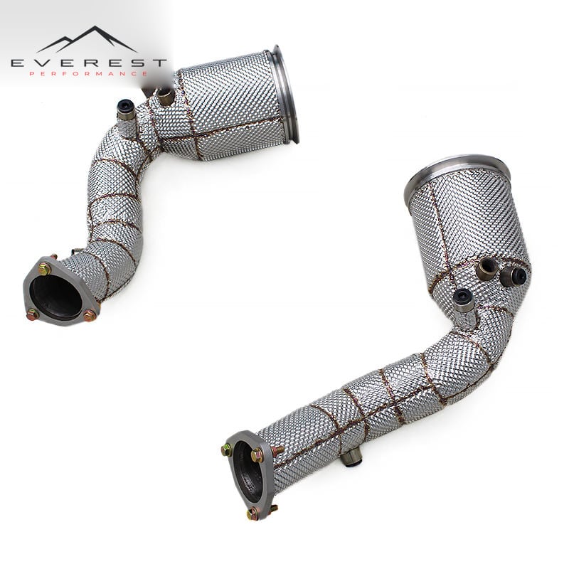 SS304 Exhaust Downpipe for Audi RS6/RS7 C8 4.0T 2019-2024 High Flow Pipes Racing Exhaust with Catalytic 100/200/300 Cell