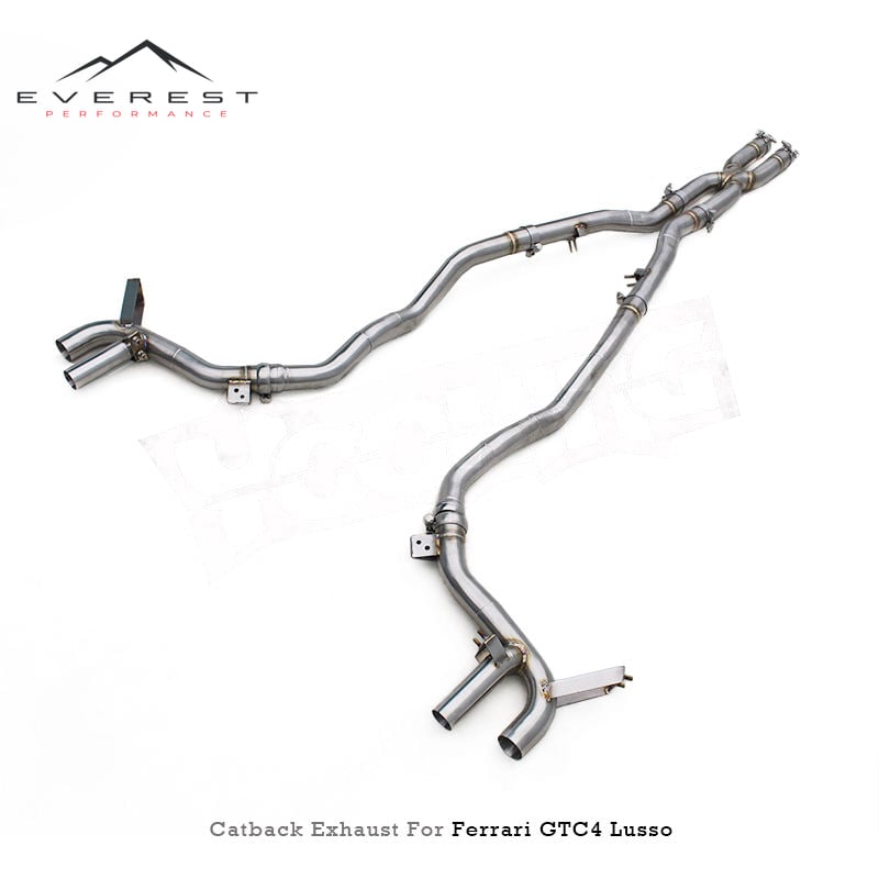 Non Valve Catback Exhaust for Ferrari GTC4 Lusso/Lusso T 2016+ Enhanced X-pipe Direct Plug Straight-through Axle Back