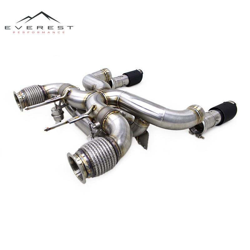 Axle Exhaust for Mclaren 720S 4.0 2017-2019 Escape Exhaust System Stainless Steel Pipe Muffler Carbon Fiber Tips Catback
