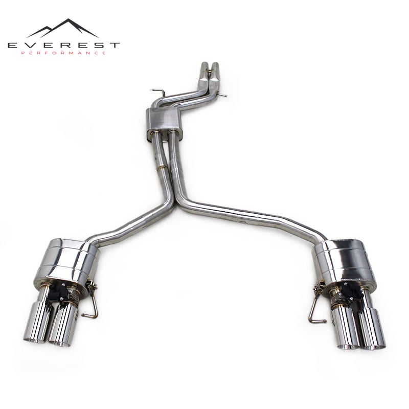 Catback Exhaust Pipes for Audi S4/S5 B8 B8.5 3.0T 2013-2019 Stainless Steel Muffler Valvetronic Chrome Silver Tips