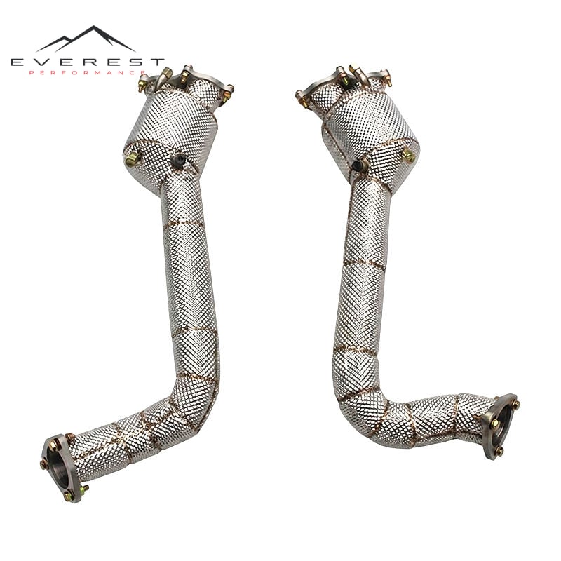 Exhaust Downpipe with 200Cell Catalyst for Porsche 718 Cayman GTS/GT4 4.0L 2018-2022 Racing Stainless Steel Exhaust Pipe