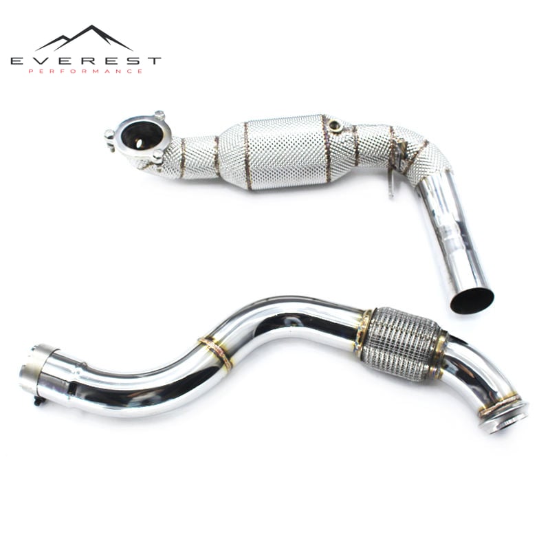 Catted Downspout Exhaust System for Benz A250 2.0T 2014 Stainless Steel Performance Header With Heat Shield