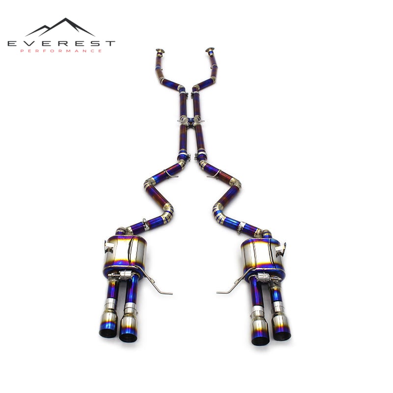 Vacuum Valve Exhaust System for BMW M3 E90/E92/E93 4.0L 2007-2013 Titanium Catback Muffler Dual X Mid Pipes