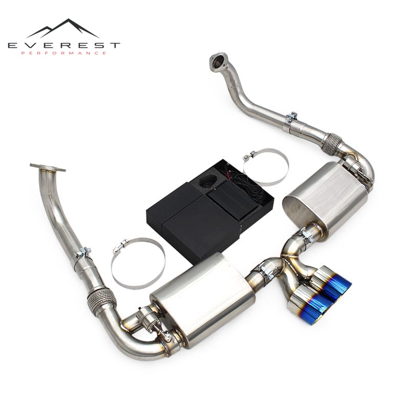 Direct Fitment Axle Back for Porsche 718 Boxster/Cayman 2.0T 2016-2023 SUS304 Valved Muffler Sport Race Sound Exhaust Pipe