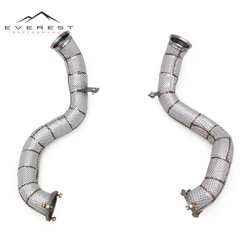 Direct-fit Exhaust Pipe for Aston Martin Vantage V8 4.0T 2018+ Free Flow Test Pipe Heat Shield Straight Downpipe