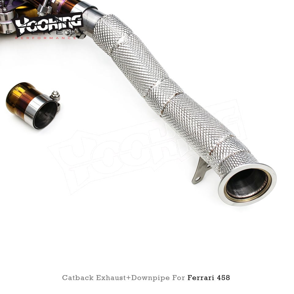 Titanium Exhaust System for Ferrari 458 4.5L 2011-2016 Titanium Muffler Pipe with Downpipe Valvetronic Exhaust System