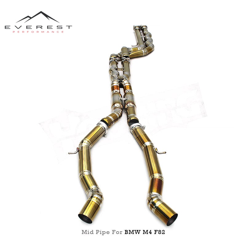 Titanium Exhaust Pipe for BMW M3/M4 F80/F82/F83 S55 3.0T 2015-2017 Equal Length MidPipe with Resonator Enhanced Sound