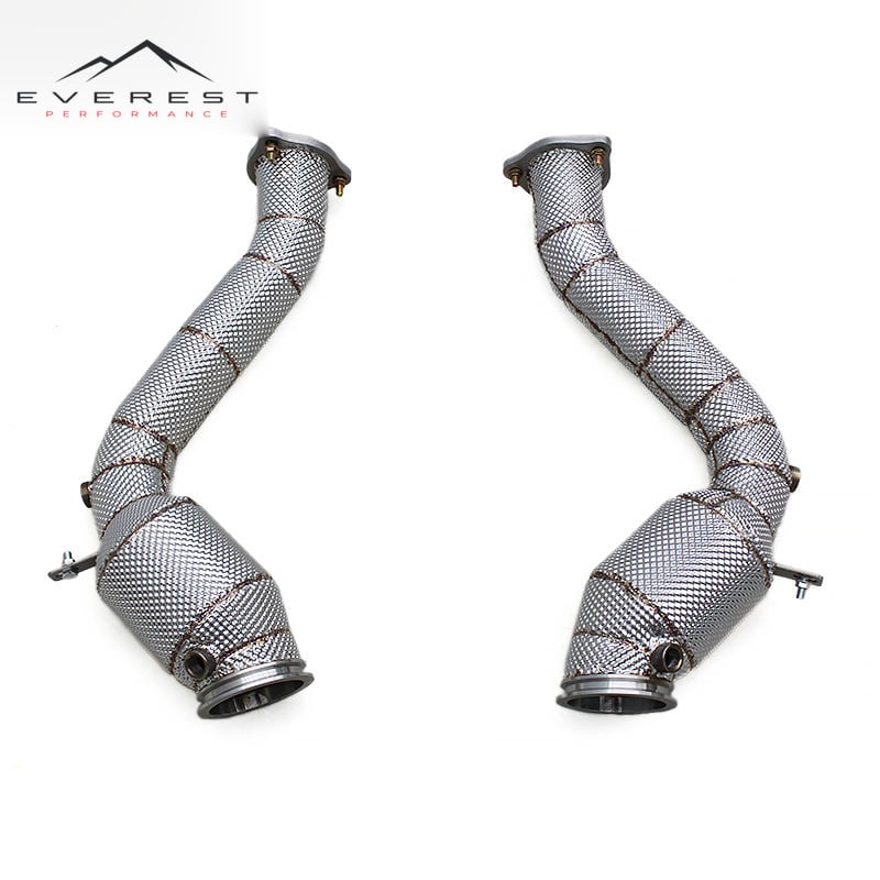 Free Flow Downpipe for Porsche Cayenne GTS 4.0T 2019-2024 Stainless Steel Pipe with Heat Insulation Exhaust System