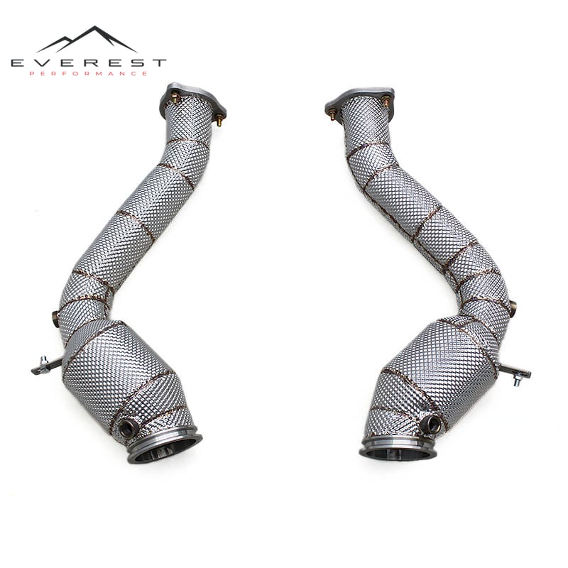 Free Flow Downpipe for Porsche Cayenne GTS 4.0T 2019-2024 Stainless Steel Pipe with Heat Insulation Exhaust System